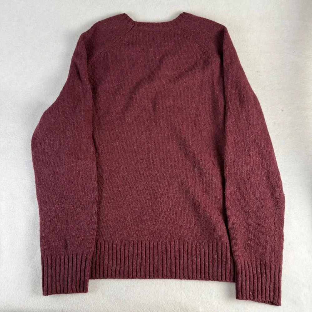 Polo Ralph Lauren Mens XL Burgundy Wool Blend Crewneck Sweater Heather